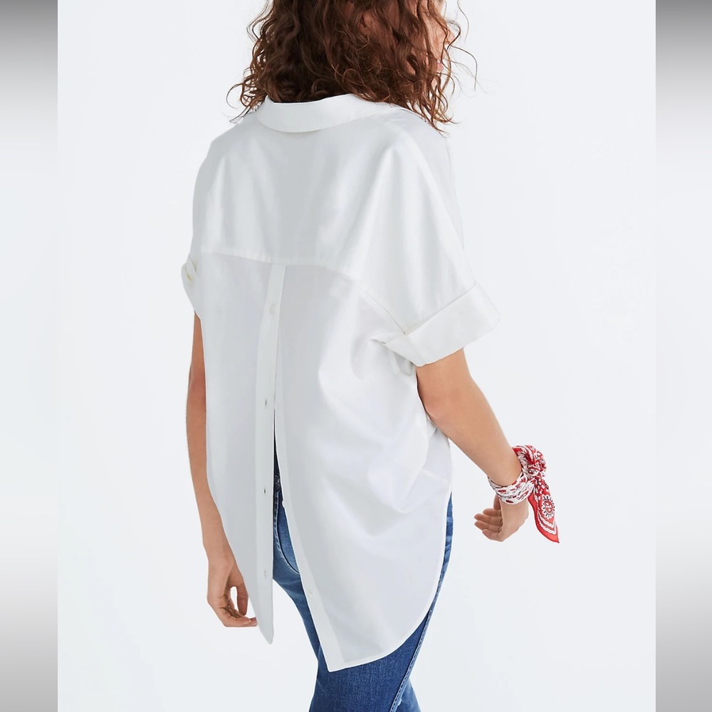 Madewell Oversized Courier Button-Back Shirt, L